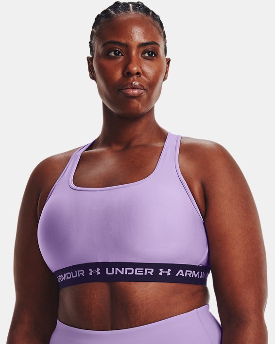Women's Armour® Mid Crossback Sports Bra, Purple, pdpMainDesktop image number 3